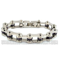 Heavy Metal Alexandrite Imitation Bike Chain Stainless Steel Bracelet June Edition SB2229