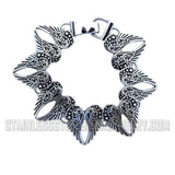 Heart & Angel Wings Biker Ladies Bracelet Stainless Steel Biker Jewelry SB188