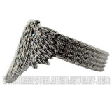 Biker Jewelry Ladies Heart Wings Biker Bangle Bracelet Iridescent Crystals SB158
