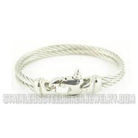 Heavy Metal Jewelry Gents Double Wire Biker Bracelet Stainless Steel SB2900