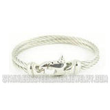 Heavy Metal Jewelry Gents Double Wire Biker Bracelet Stainless Steel SB2900