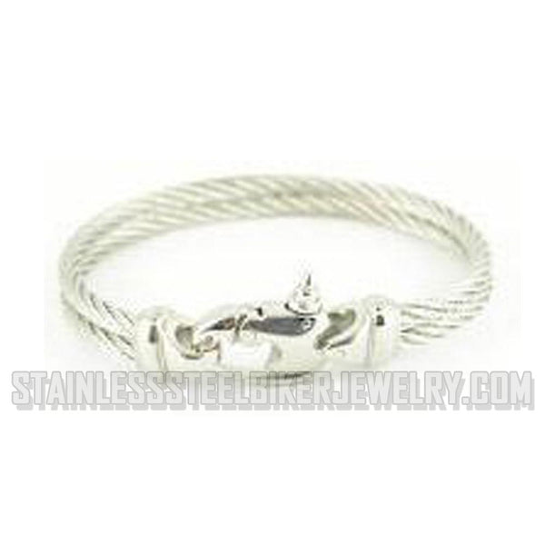 Heavy Metal Jewelry Gents Double Wire Biker Bracelet Stainless Steel SB2900