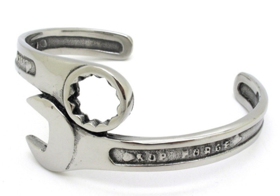 Wrench Cuff Men's Mechanic's Jewelry Bracelet Stainless Steel by Biker Jewelry SB47