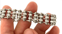 Ladies 12mm Stainless Steel Bling Motorcycle Tennis Bracelet Double Rows SB82
