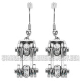 Biker Jewelry Ladies Motorcycle Bike Chain Earrings Stainless Steel Chrome SE35