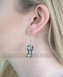 Biker Jewelry Ladies Motorcycle Bike Chain Earrings Stainless Steel Chrome SE35
