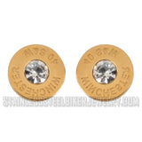 Biker Jewelry Bullet Gold Tone Earrings Stainless Steel SE1