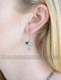 Heavy Metal Jewelry Ladies Cherub Angel French Wire Earrings Stainless Steel Black Heart SE1472