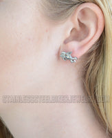 Heavy Metal Jewelry Ladies Cherub Angel Post & Nut Earrings Stainless Steel SE1474