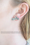 Biker Jewelry Ladies Classic Motorcycle Stud Earrings Stainless Steel SE47