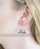 Biker Jewelry Ladies Dangle Motorcycle French Wire Earrings Stainless Steel SE48