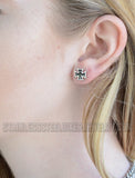 Jewelry Unisex Black Iron Cross Post & Nut Earrings Stainless Steel SE32