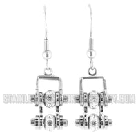 Biker Jewelry Ladies Motorcycle Bike Chain Earrings Stainless Steel Chrome SE64