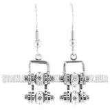Biker Jewelry Ladies Motorcycle Bike Chain Earrings Stainless Steel Chrome SE64