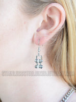 Biker Jewelry Ladies Motorcycle Bike Chain Earrings Stainless Steel Chrome SE64