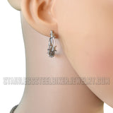 Heavy Metal Jewelry Ladies Barbed Wire Hoop Earrings Stainless Steel SE2038