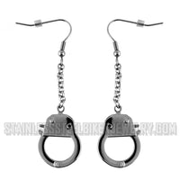 Biker Jewelry Handcuff Earrings Stainless Steel SE6