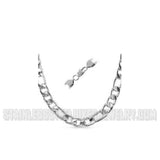 Heavy Metal Jewelry 12mm Figaro Men's or Ladies Necklace Stainless Steel SN10