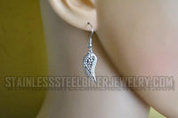 Heavy Metal Jewelry Ladies Angel Wing Heart Pendant Necklace Matching Earrings Set Stainless Steel SP2282