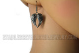 Heavy Metal Jewelry Ladies Large Angel Wing Pendant Omega Chain Stainless Steel Matching Earring Set SP2550