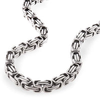 Men's 10mm Byzantine Chain / Necklace Stainless Steel CH44