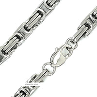 Stainless Steel Byzantine Chain Necklace 8mm CH43