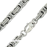 Stainless Steel Byzantine Chain Necklace 8mm CH43