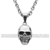 Biker Jewelry Men's Skull Pendant Necklace Stainless Steel SP35