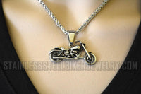 Motorcycle Pendant Stainless Steel Designer Foxtail Chain Many Lengths SP50