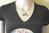 Motorcycle Pendant Stainless Steel Designer Foxtail Chain Many Lengths SP50