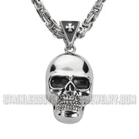 Biker Jewelry's Men's Skull Pendant Necklace Stainless Steel SP72