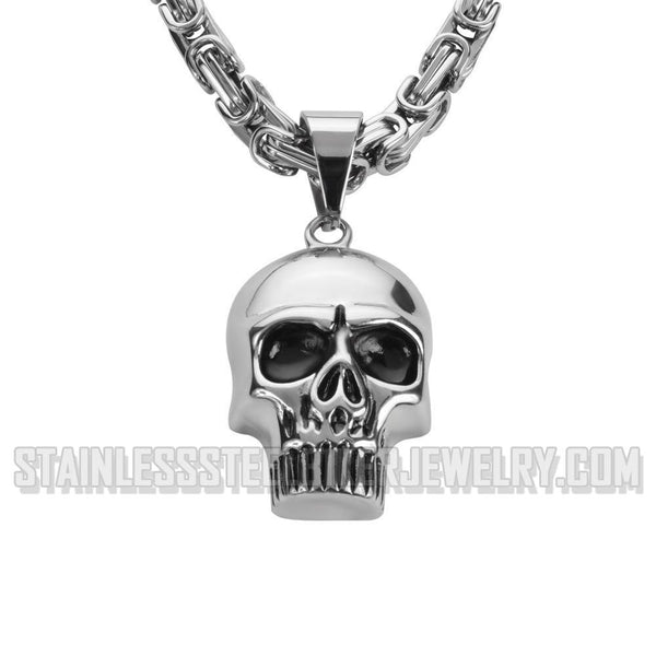 Heavy Metal Jewelry Men's Skull Pendant Necklace Stainless Steel SP1426