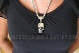 Heavy Metal Jewelry Men's Skull Pendant Necklace Stainless Steel SP1426