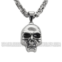 Heavy Metal Jewelry Men's Vampire Skull Pendant Necklace Stainless Steel SP1428