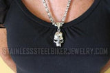 Heavy Metal Jewelry Men's Vampire Skull Pendant Necklace Stainless Steel SP1428