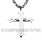 Heavy Metal Jewelry Triple Layer Cross Pendant Necklace Stainless Steel Religious Jewelry SP1567