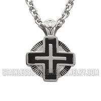 Heavy Metal Jewelry Circle Cross Pendant Necklace Stainless Steel Religious Jewelry SP1705