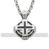 Heavy Metal Jewelry Circle Cross Pendant Necklace Stainless Steel Religious Jewelry SP1705