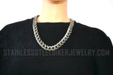 Heavy Metal Jewelry Men's Tattoo Hook Necklace Stainless Steel SN1792N