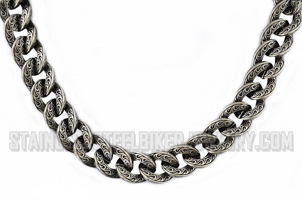 Heavy Metal Jewelry Men's Tattoo Hook Necklace Stainless Steel SN1792N