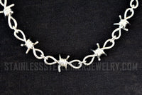 Men's Barbed Wire Necklace Stainless Steel SP73