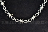 Men's Barbed Wire Necklace Stainless Steel SP73