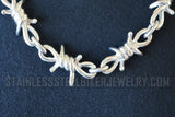 Heavy Metal Jewelry Men's Barbed Wire Necklace Durable Stainless Steel SP73