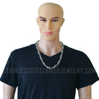 Heavy Metal Jewelry Men's Barbed Wire Necklace Durable Stainless Steel SP73