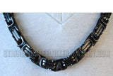 Men's 10mm Byzantine Necklace Stainless Steel Gunmetal SN33