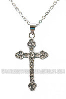 Ladies Bling Cross Pendant Necklace / Charm Stainless Steel Religious Jewelry SP111