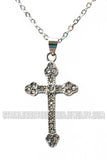 Ladies Bling Cross Pendant Necklace / Charm Stainless Steel Religious Jewelry SP111