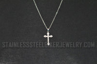 Ladies Bling Cross Pendant Necklace / Charm Stainless Steel Religious Jewelry SP111