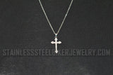 Ladies Bling Cross Pendant Necklace / Charm Stainless Steel Religious Jewelry SP111