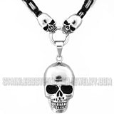 Heavy Metal Jewelry Skull Pendant Byzantine Necklace Stainless Steel Unisex SP53